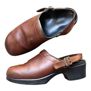 Ana Tech Clogs Women's Size 9/9.5 Brown Slingback 40 EU Comfort Shoes